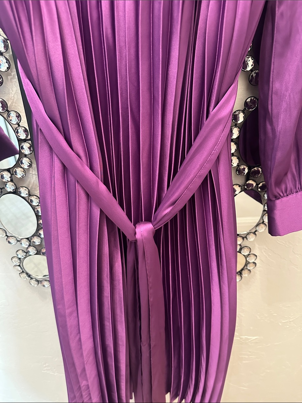 New York & Co Purple Pleated Midi Dress -NWT - Picture 5 of 6
